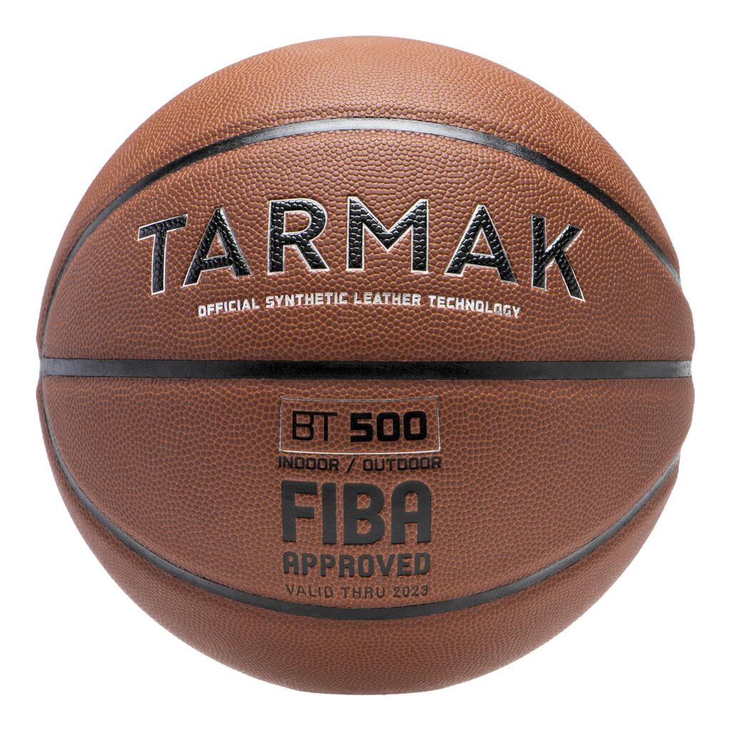 Boys'/Men's Size 7 (from 13 Years) Basketball BT500 - Brown/Fiba.