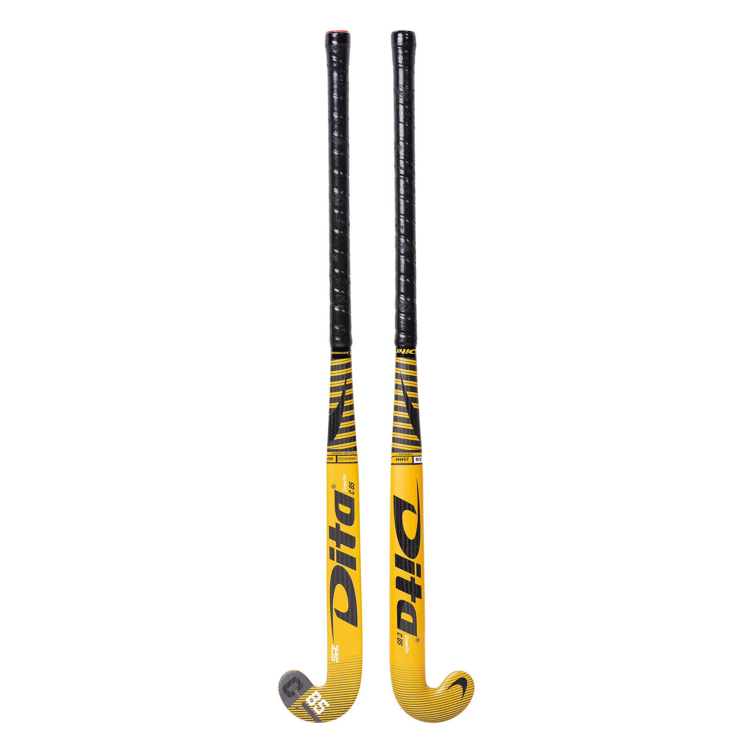 Adult Advanced 85% Carbon X Low Bow Field Hockey Stick carbotecC85 - Gold/Black 12/13