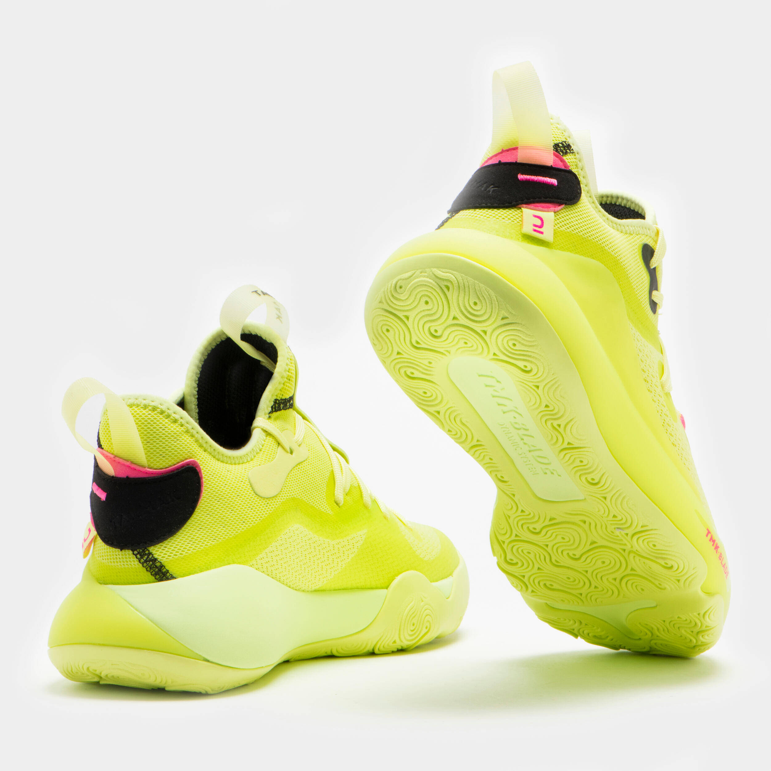 Adult Basketball Shoes Mid Ankle Elevate 500 Yellow -  4