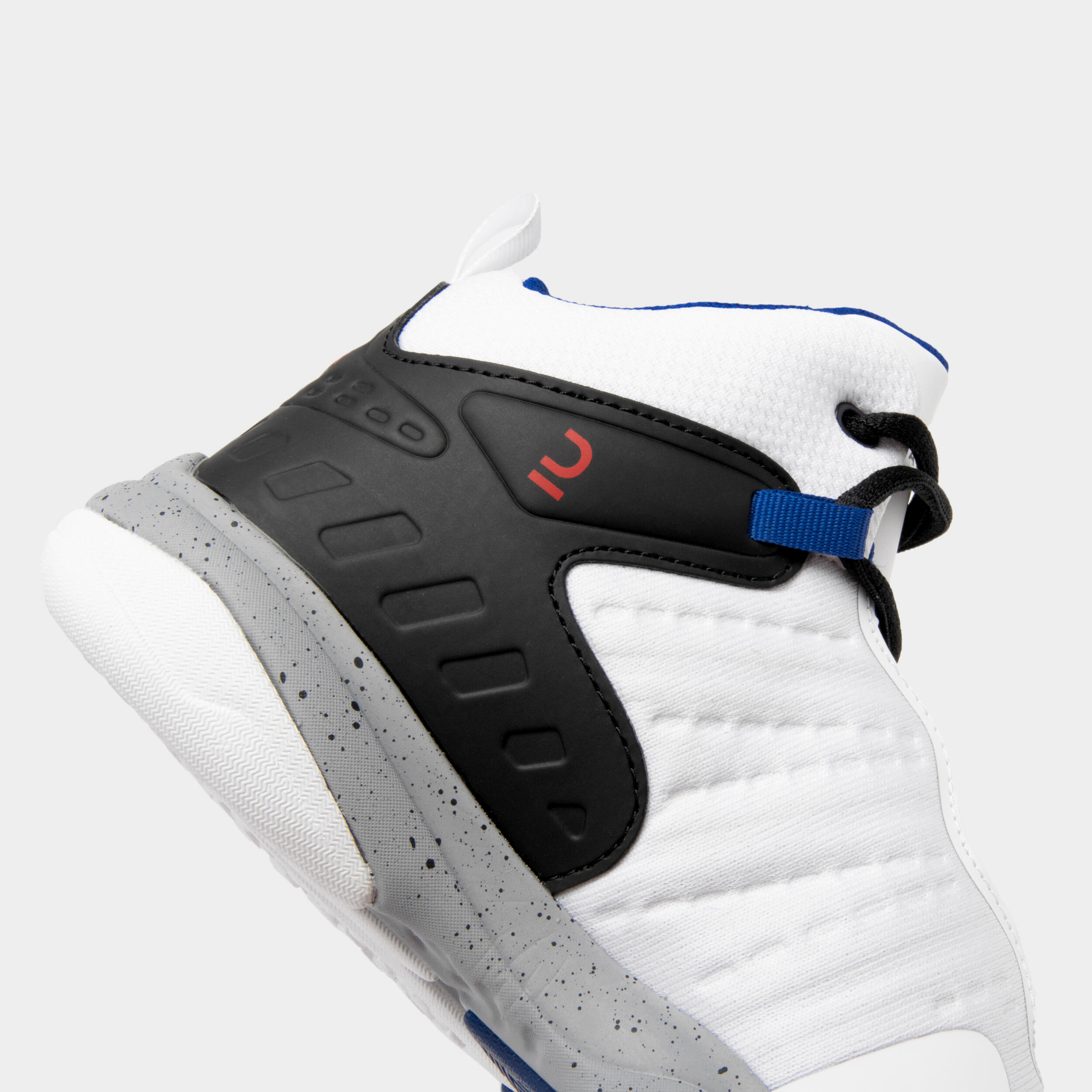 white and gray basketball shoes