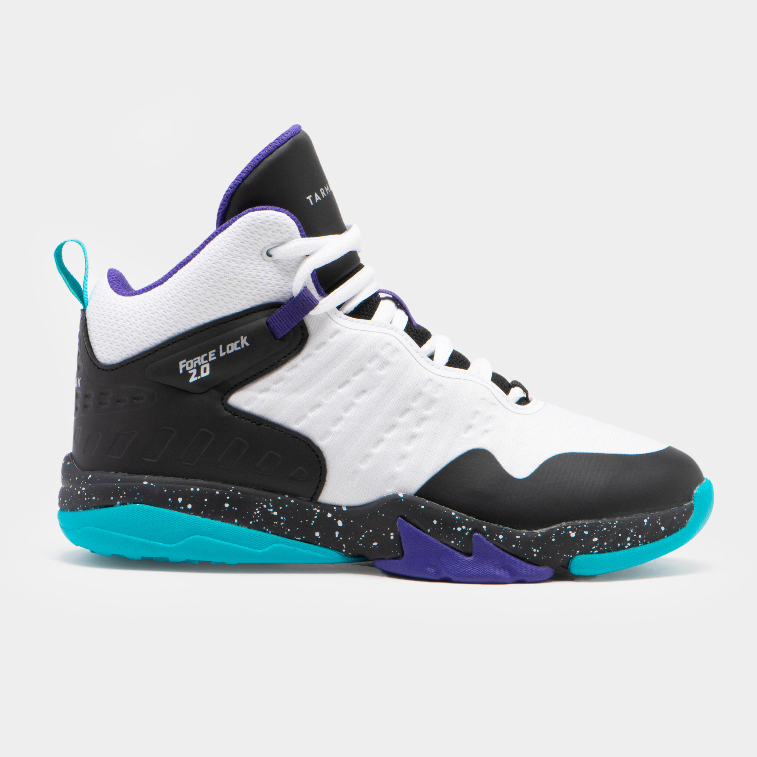 CHILDREN'S BASKETBALL SHOES CONFIRM - SS500H WHITE BLACK PURPLE