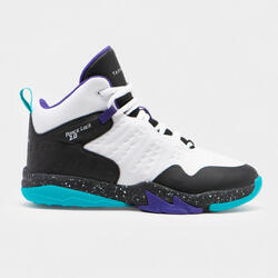 Chaussures de basketball enfant confirme - ss500h blanc noir violet