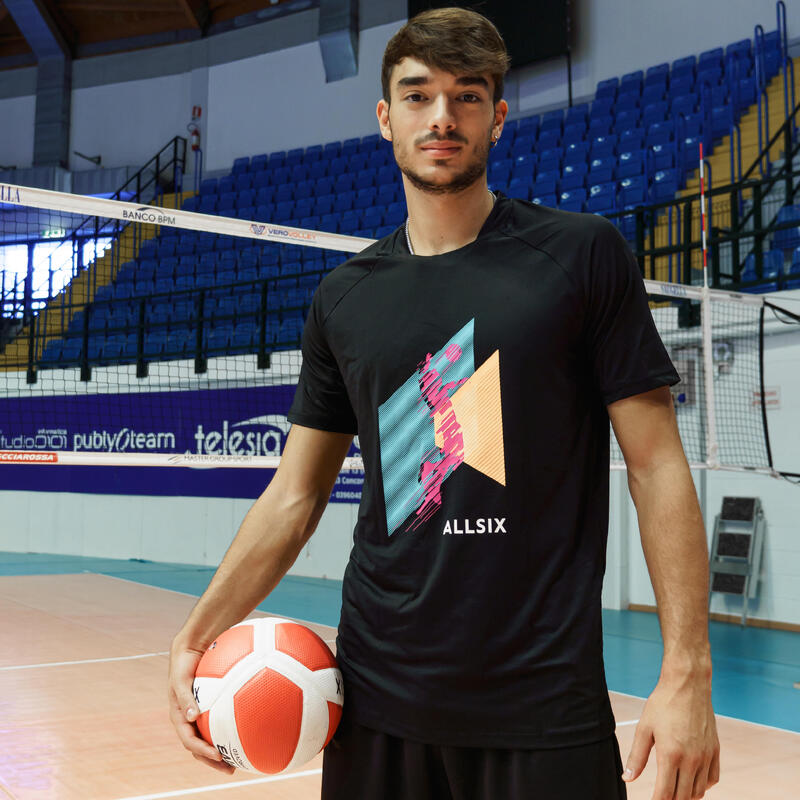 Camiseta de entrenamiento de voleibol para hombre negra