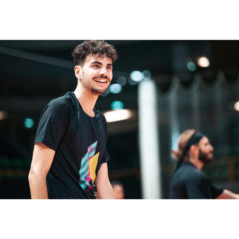 Camiseta de entrenamiento de voleibol para hombre negra