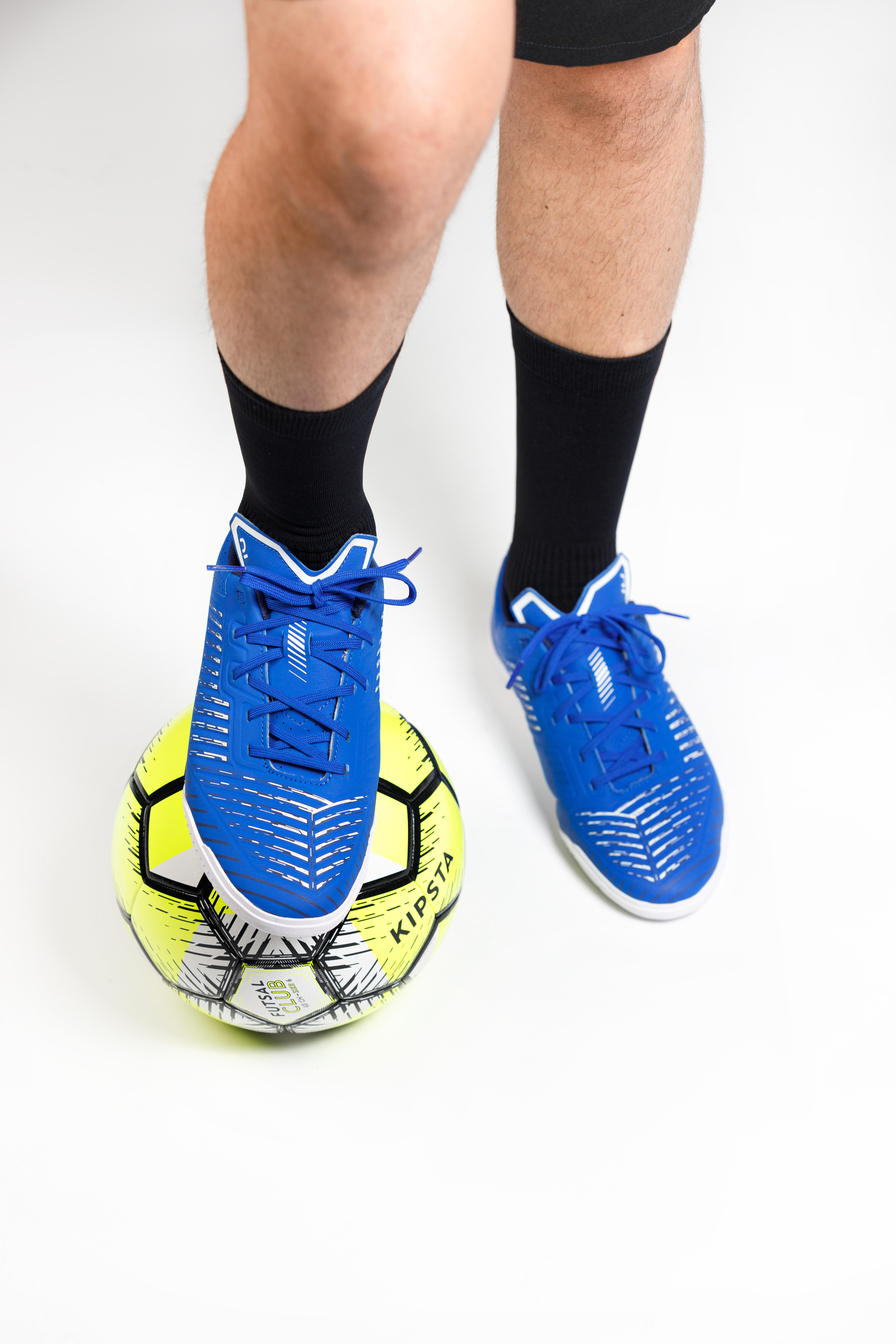 Kids' Indoor Soccer Shoes - Ginka 500 Blue/White - KIPSTA