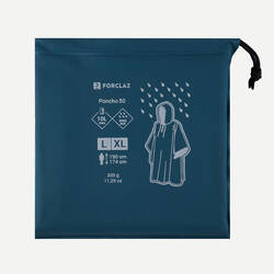 Hiking Rain Poncho - FORCLAZ MT 50 - 10 L - GREY