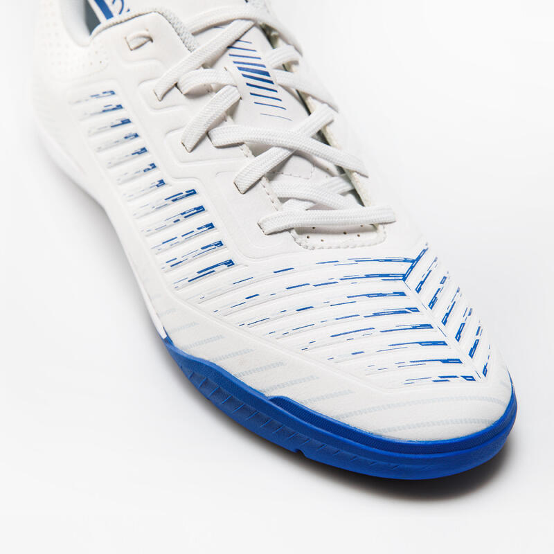 Chaussures de Futsal GINKA 500 blanche bleu