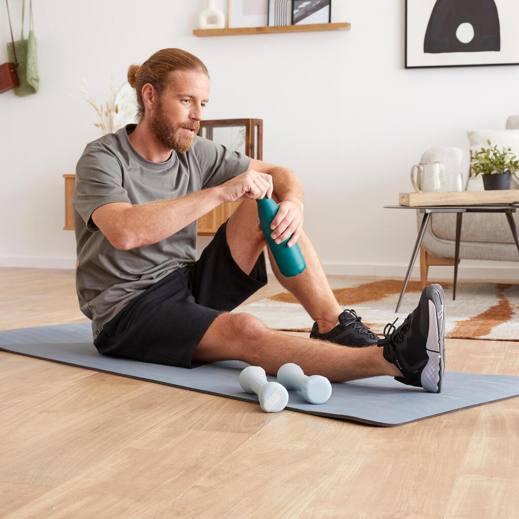 Tapete de fitness resistente gris de 170 cm x 62 cm x 8 mm Tone Mat 500