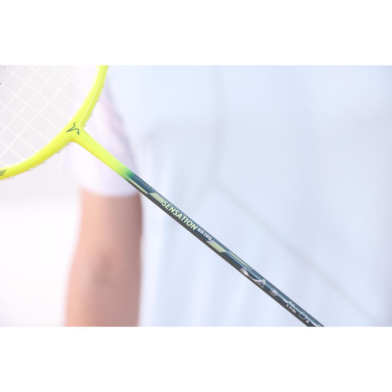 Rachetă Badminton BR190 Galben-Verde Adulți