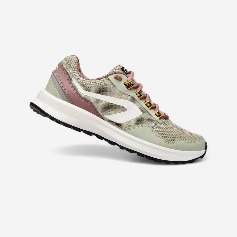 Women's Running Shoes Kalenji Run Active Khaki Purple