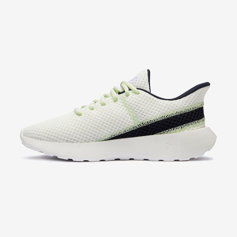 BASKETS RESPIRANTES DE MARCHE FEMME KLNJ BE FRESH BLANCHE MARINE VERT