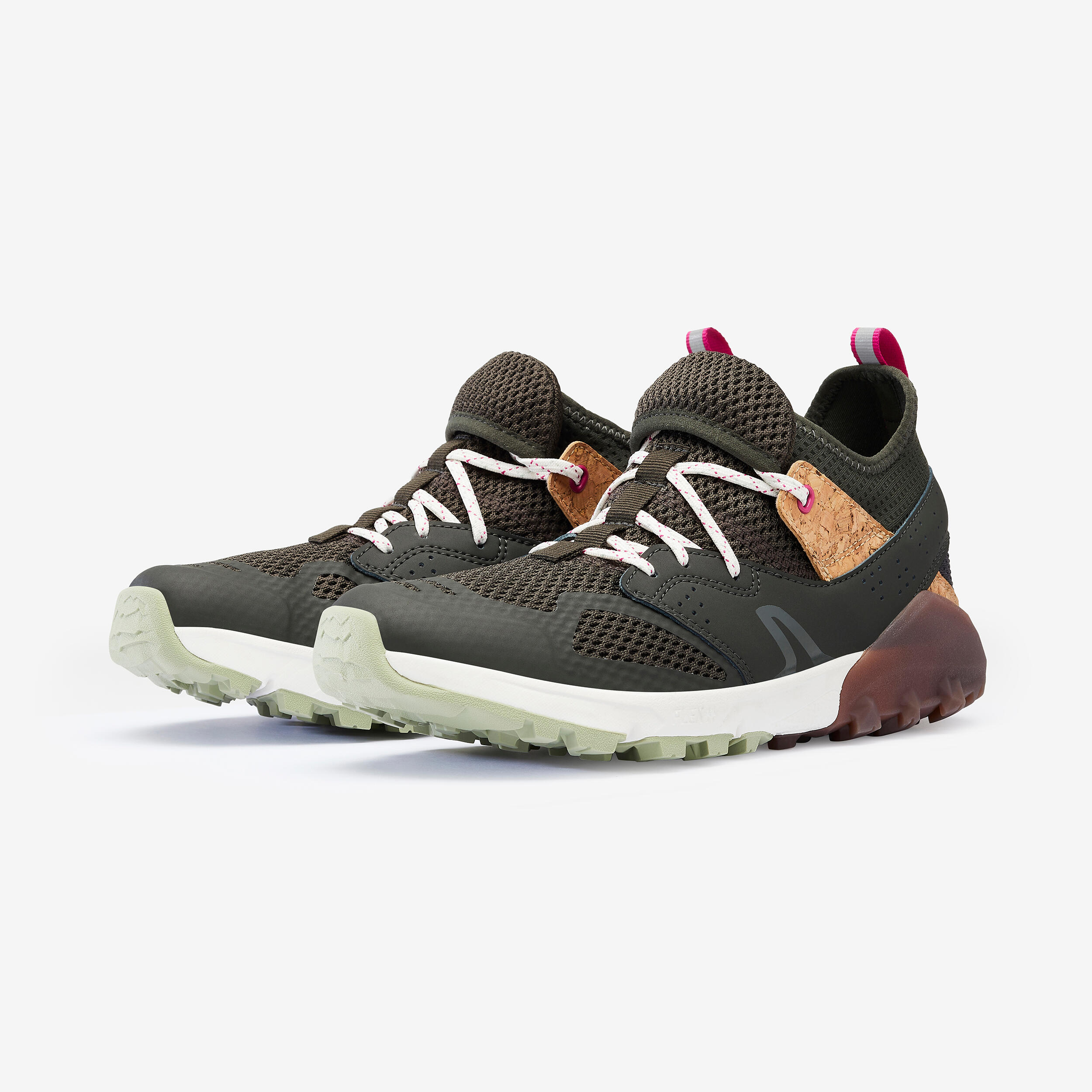 Nordic Walking Schuhe atmungsaktiv NW 500 khakigrün Decathlon