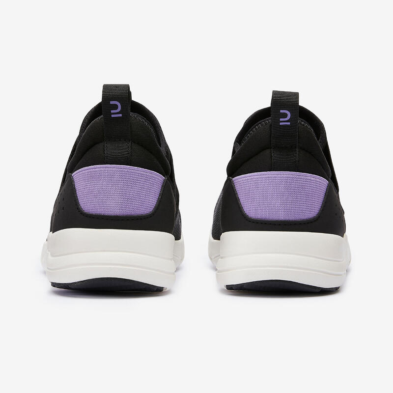 Calçado de Caminhada PW 160 Slip On Mulher Preto/Lilás
