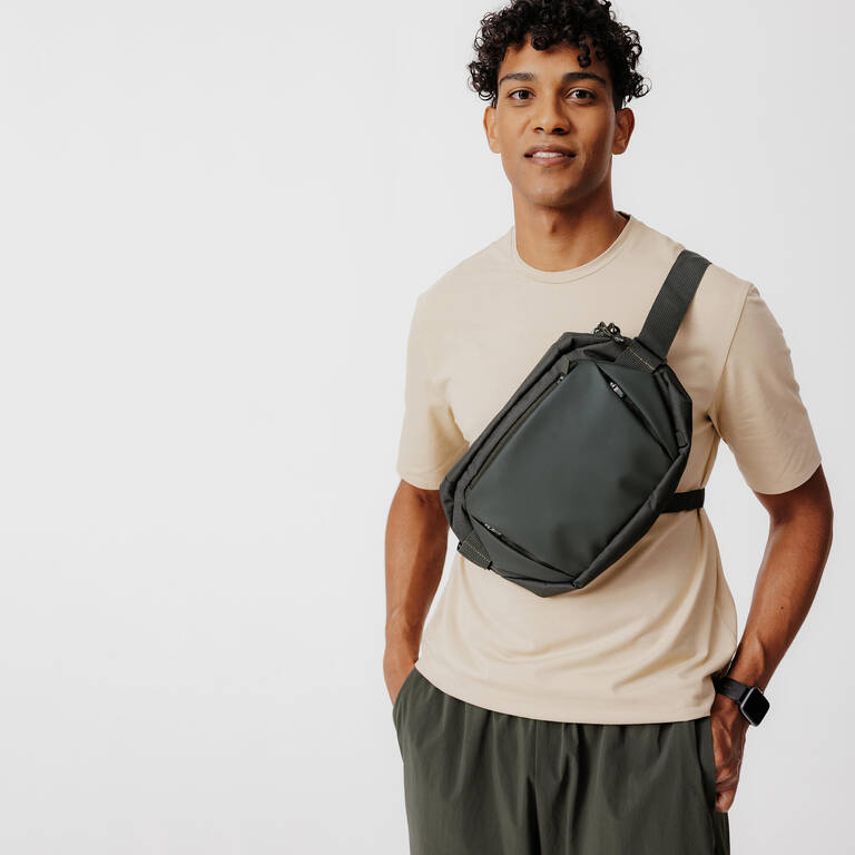 ACTIV MBLTY MESSENGER RUNNING BAG GREEN/KHAKI Decathlon