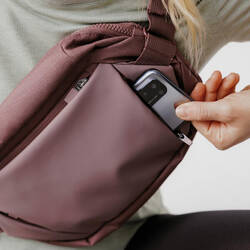 RUNNING MESSENGER WAISTBAG WITH SHOULDER STRAP - Pink / Beige