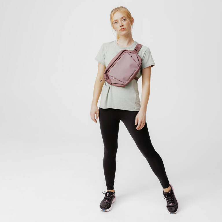 RUNNING MESSENGER WAISTBAG WITH SHOULDER STRAP - Pink / Beige