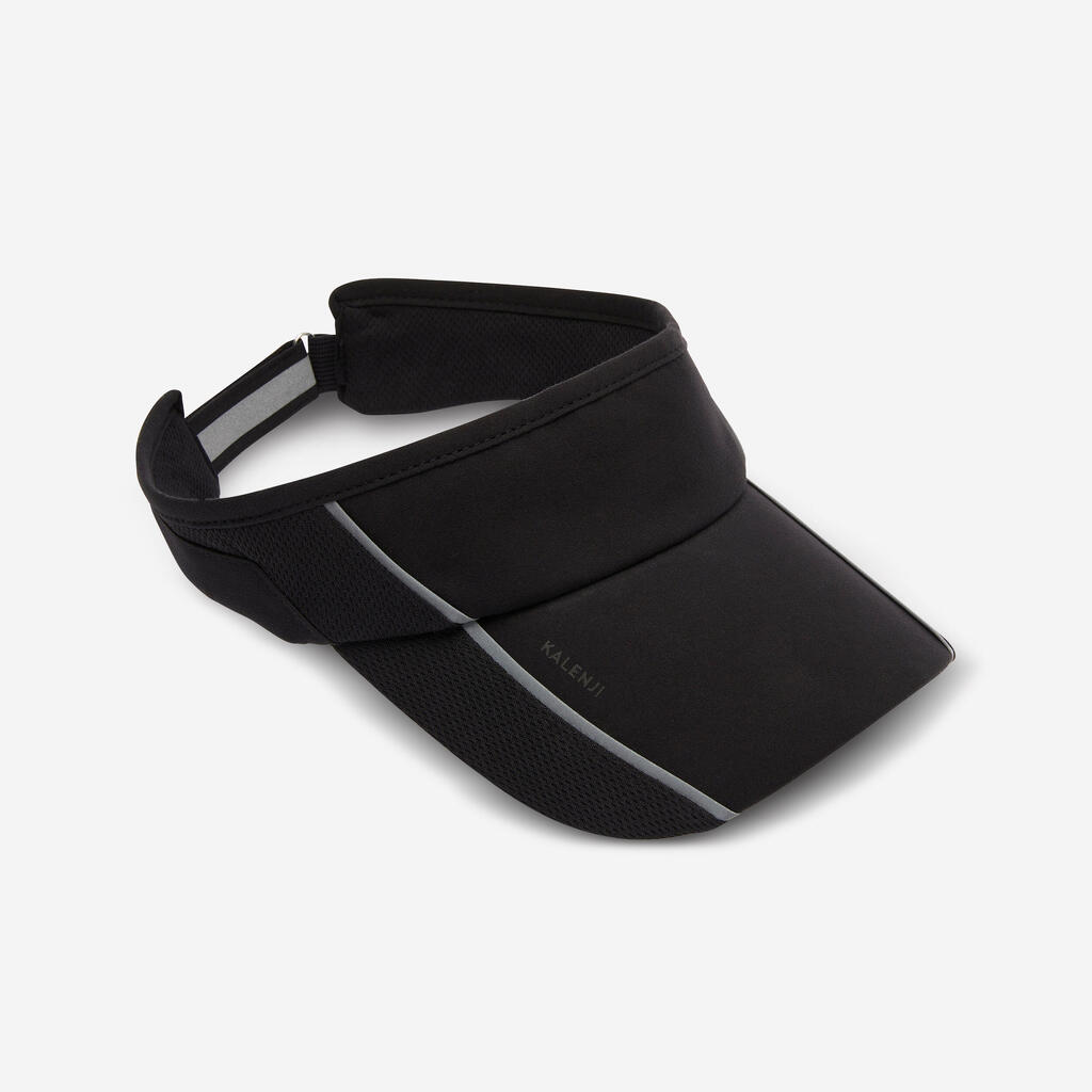 Visera de running ajustable negra para hombre y mujer Kiprun