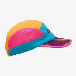 Unisex Running Cap - Kiprun 5 Panels Blue Orange Pink