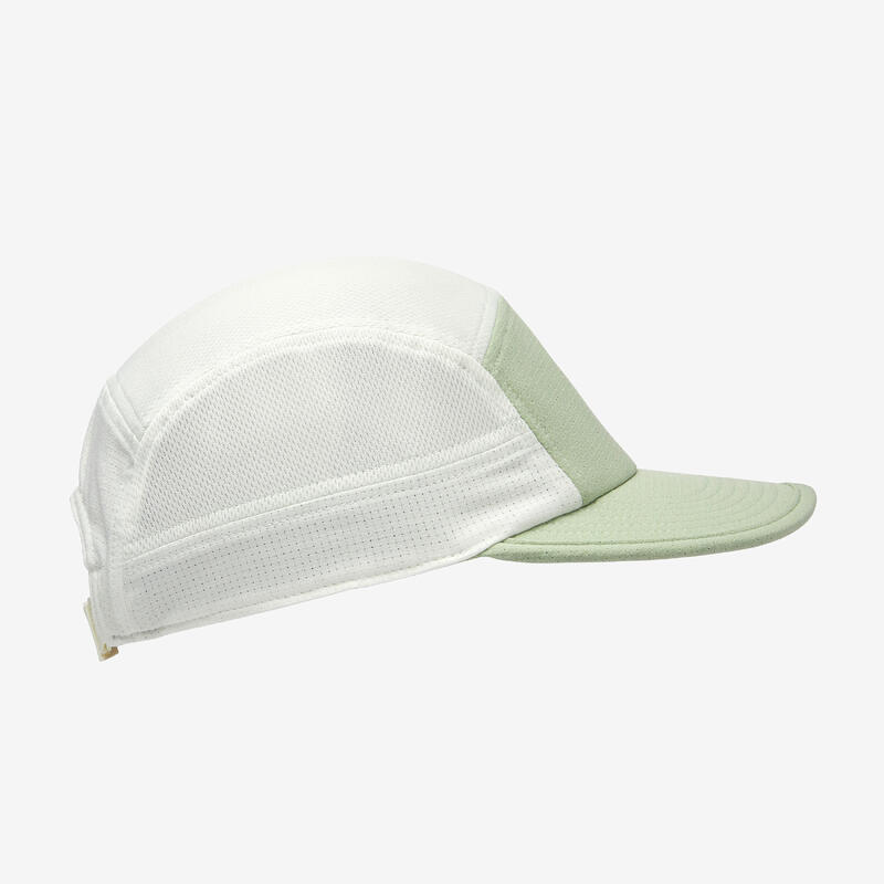 Casquette running Homme Femme - KIPRUN 5 panneaux Vert Blanc