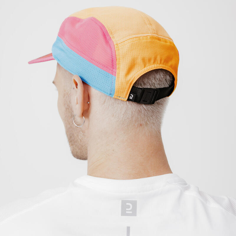 Cappellino running unisex 5 pannelli multicolore