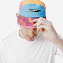 Unisex Running Cap - Kiprun 5 Panels Blue Orange Pink