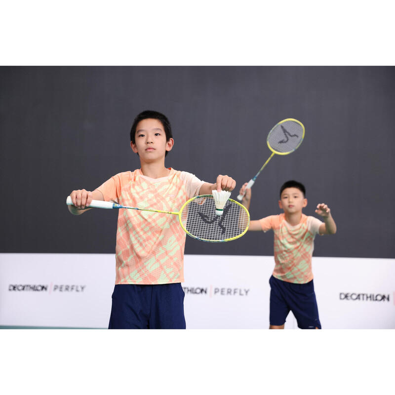 BADMINTON JUNIOR T SHIRT LITE 560 APRICOT