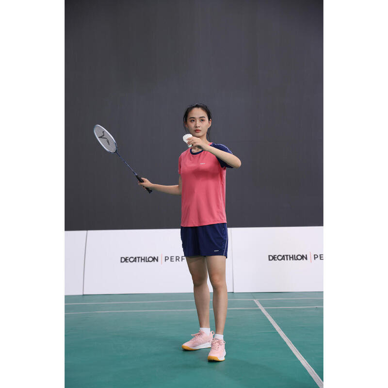 WOMEN BADMINTON T SHIRT SENSATION 530 RASPBERRY