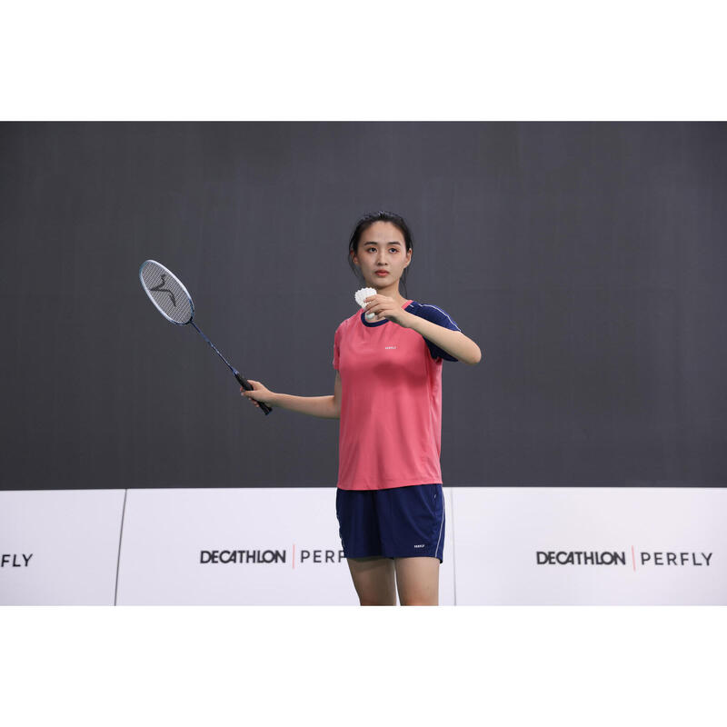 WOMEN BADMINTON T SHIRT SENSATION 530 RASPBERRY