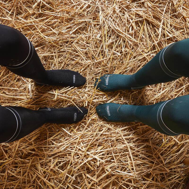 Reitsocken Damen/Herren extradünn 2er-Set - grün 