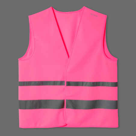 Γιλέκο ασφαλείας υψηλής ορατότητας για ποδηλασία ενηλίκων - Ροζ Neon