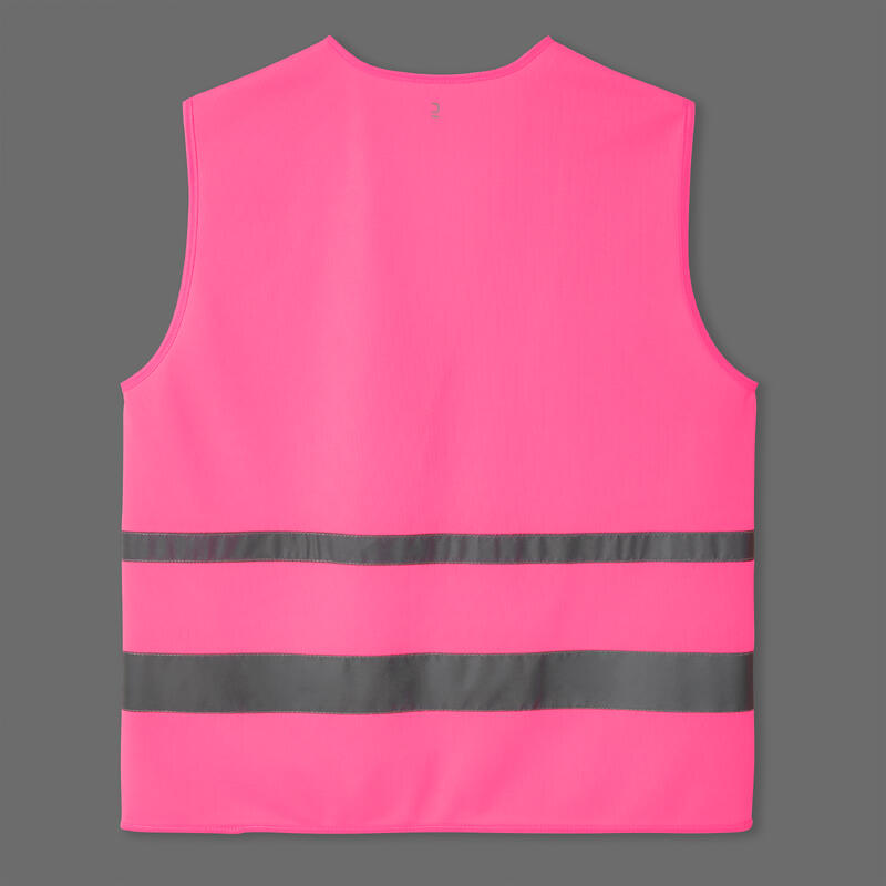 Gilet alta visibilità ciclismo adulto DPI rosa fluo