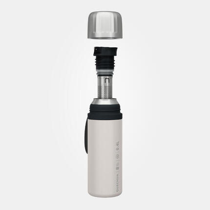 Bouteille inox isotherme avec filtre à thé 0,4L, de randonnée et camping