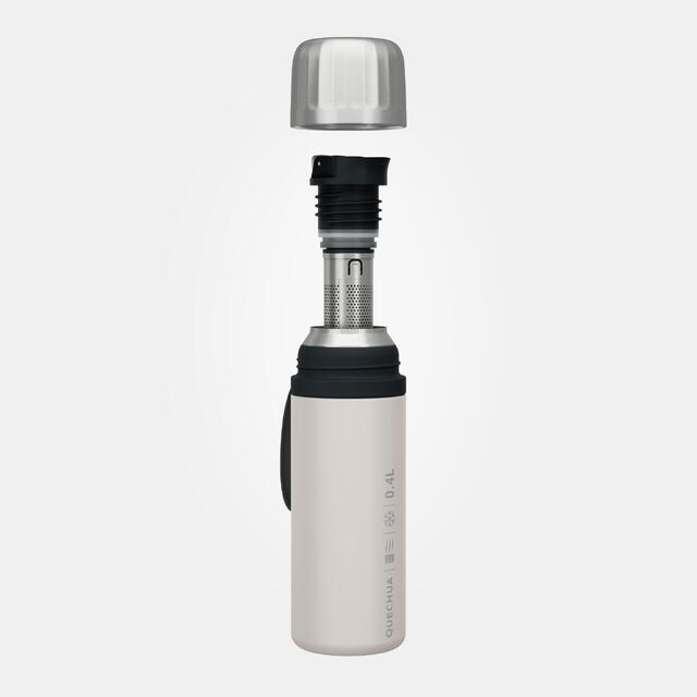 Isolierflasche Edelstahl mit Teefilter Wandern Camping - 900 0,4 l 