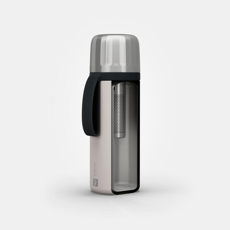 0.4 L insulated stainless steel flask with tea infuser and quick-opening cap