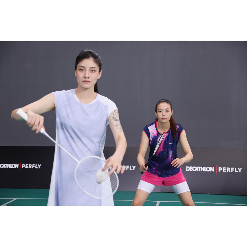 WOMEN BADMINTON T-SHIRT PERFORM 990 W NAVY BLUE