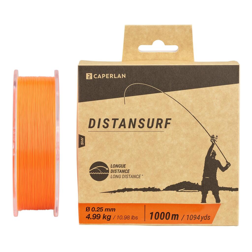 Rybársky vlasec Distansurf na surfcasting oranžový 0,14