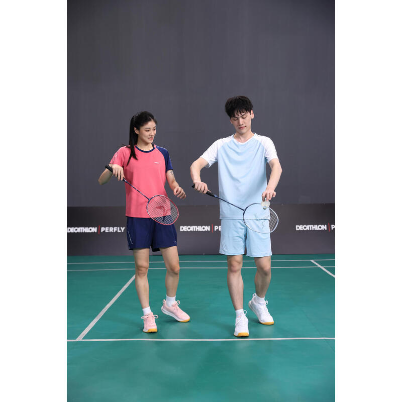 ADULT BADMINTON RACKET BR 530 SET COUPLE PINK BLUE