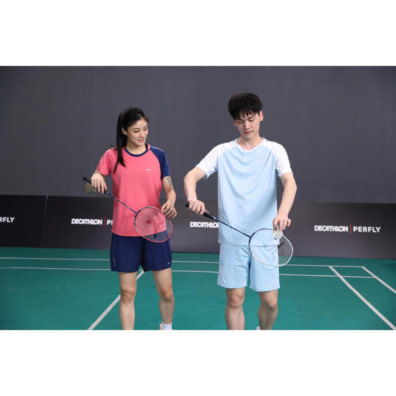 ADULT BADMINTON RACKET BR 530 SET COUPLE PINK BLUE