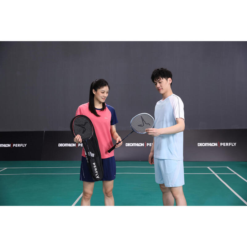 ADULT BADMINTON RACKET BR 530 SET COUPLE PINK BLUE