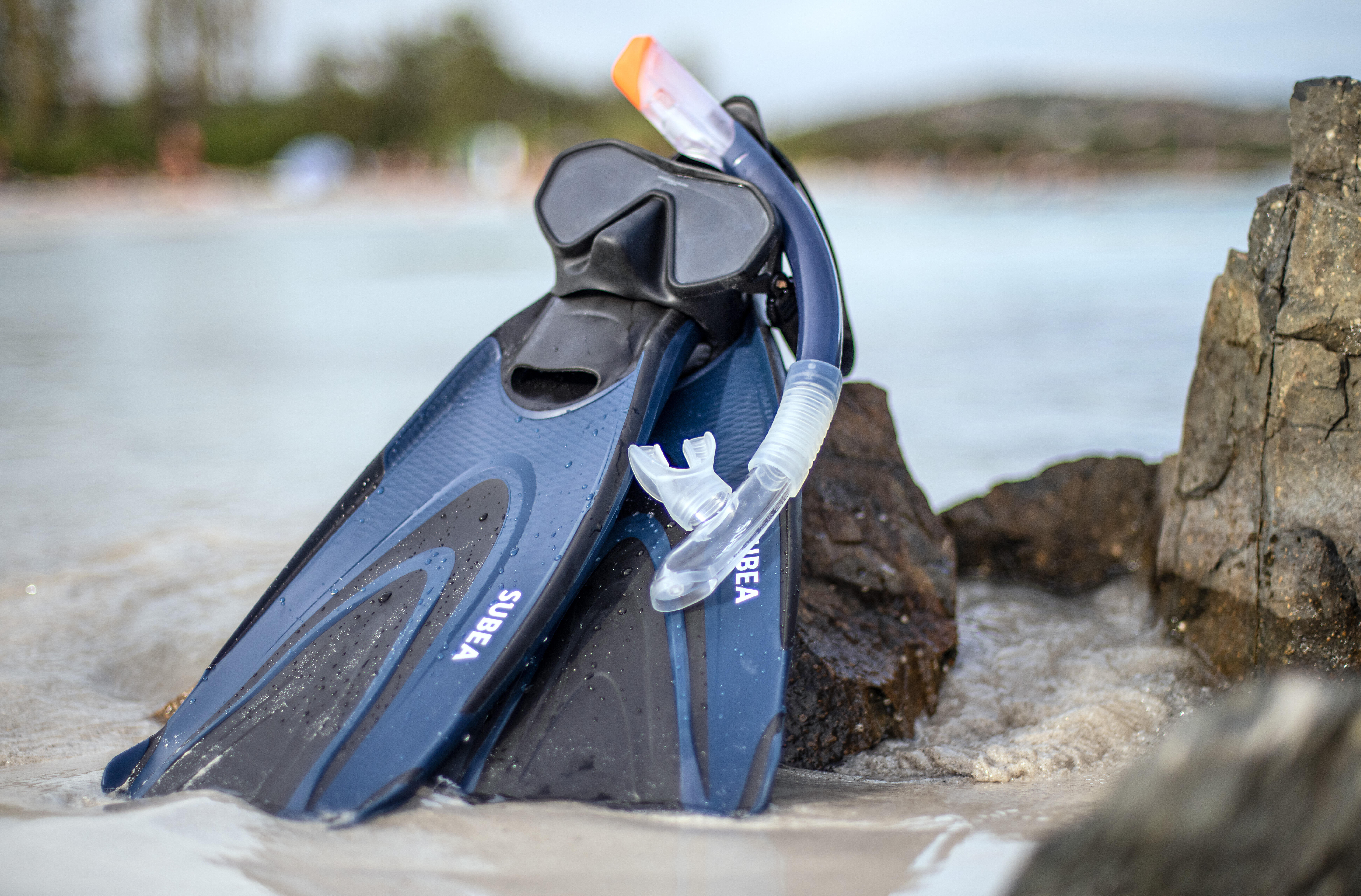 Adult Scuba Diving Fins 500 Black Blue