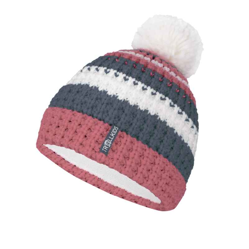 Skimütze Hallingdal Bobble Cap light altrosa, blaugrau