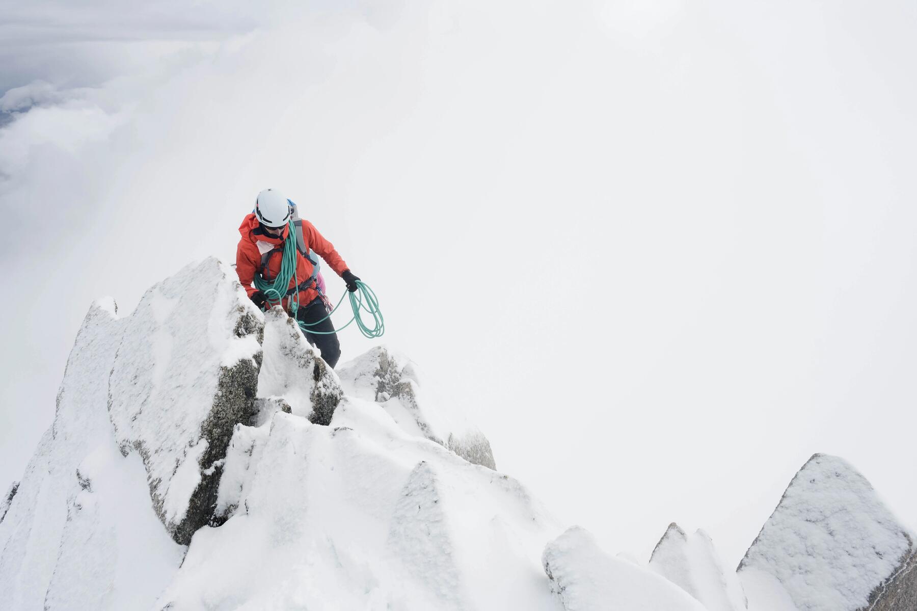 two alpinist glacier hiking 