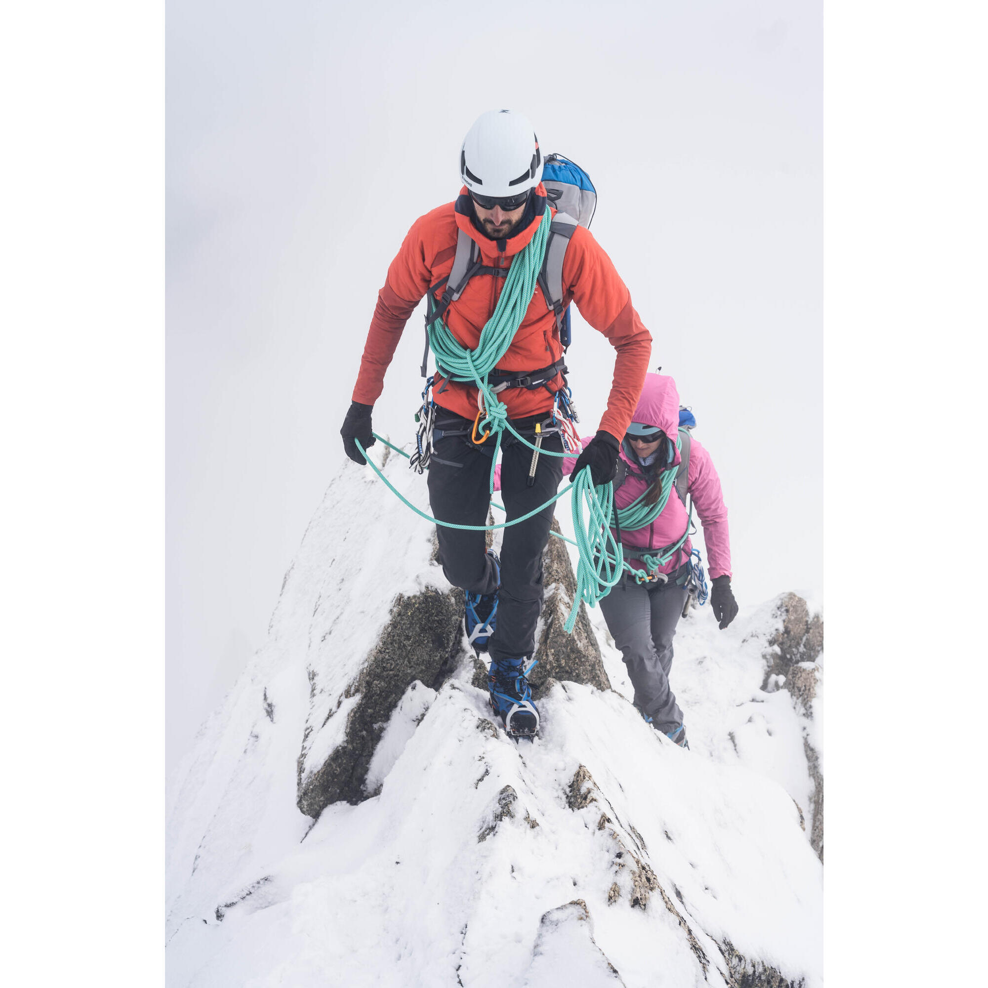 UomoGiacca da alpinismo sintetica ibrida - Sprint Orange