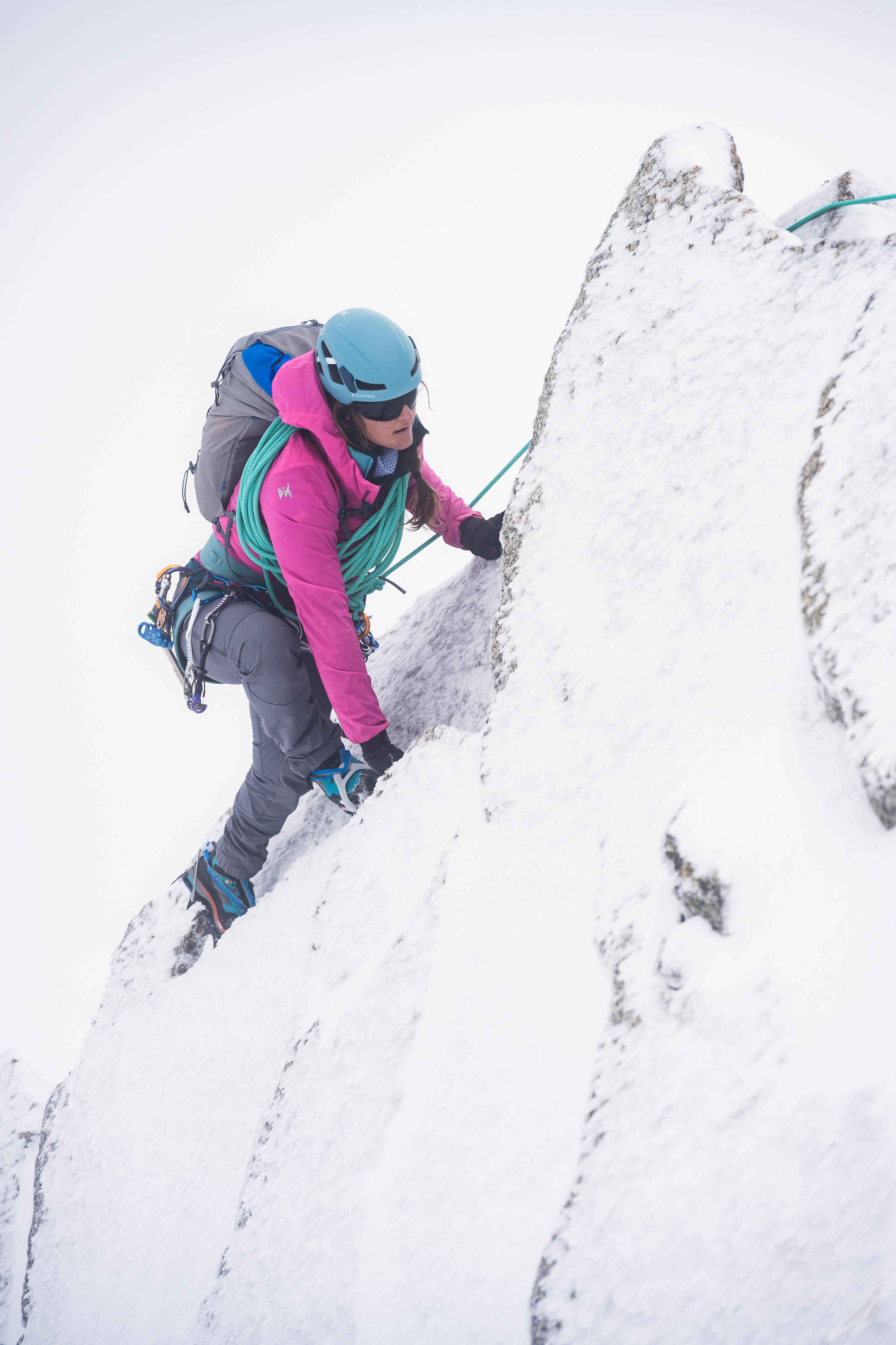 Cortaviento de escalada y montaña con capucha Mujer Simond Sprint 10/14