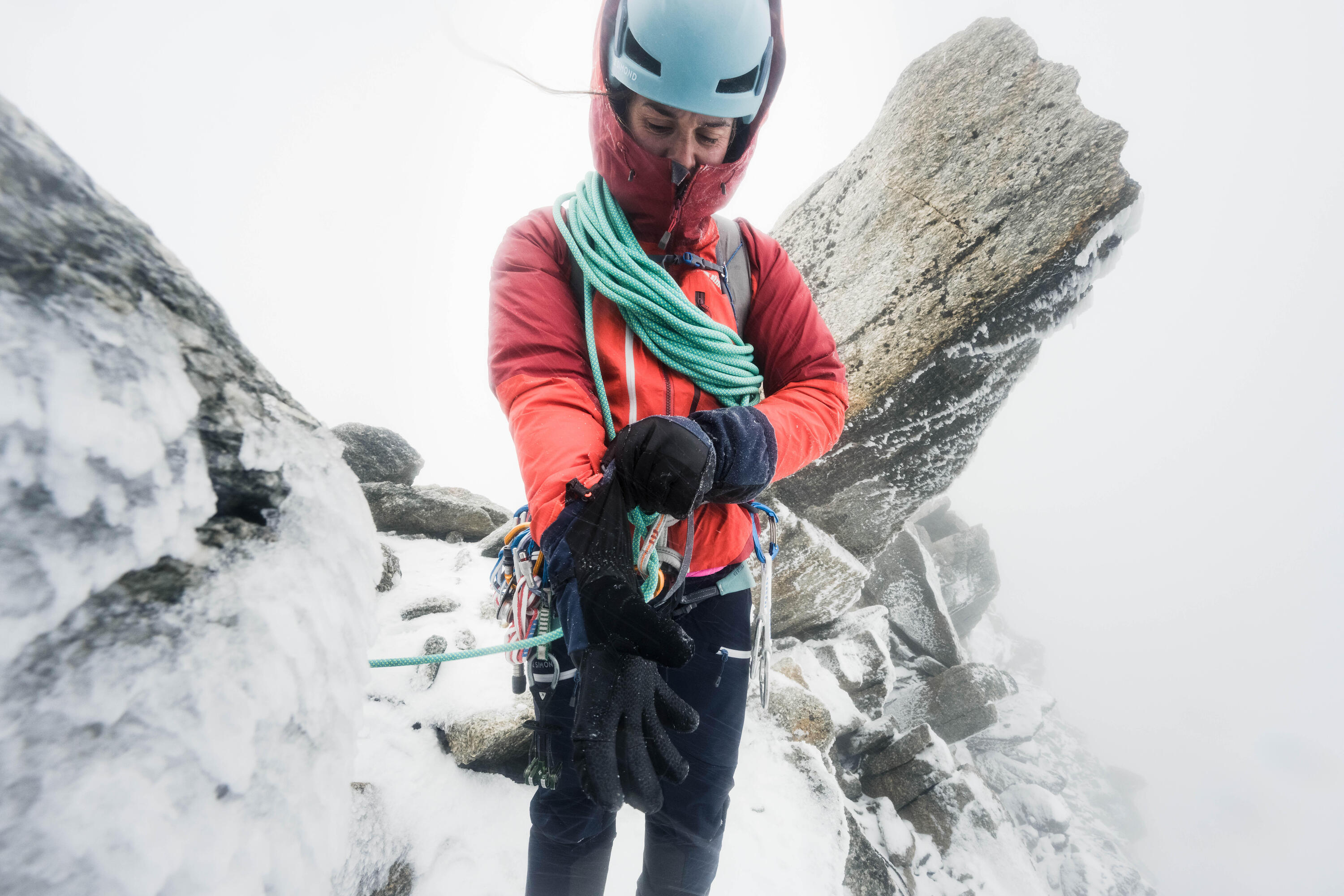 Handschuh Bergsteigen 3-in-1 - Spindrift schwarz 10/12