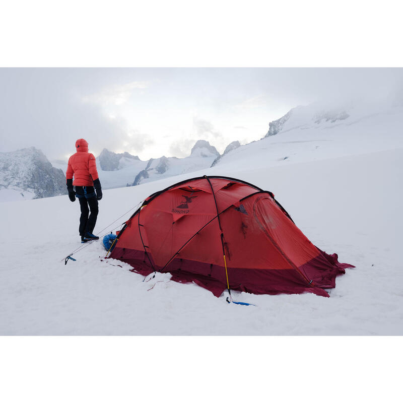 Daunenjacke Bergsteigen Herren - Makalu rot