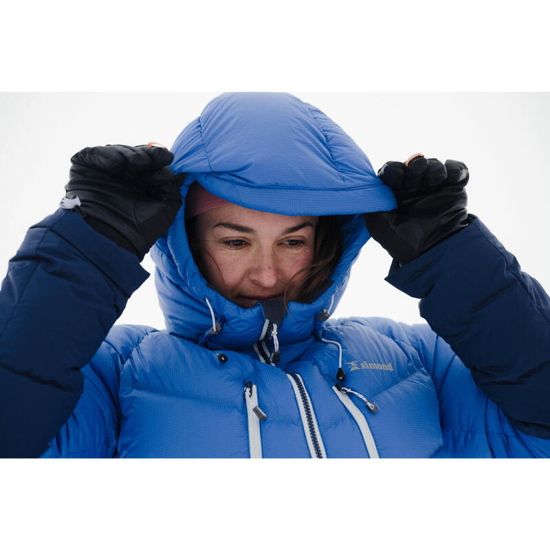 Geacă puf alpinism MAKALU albastru Damă 