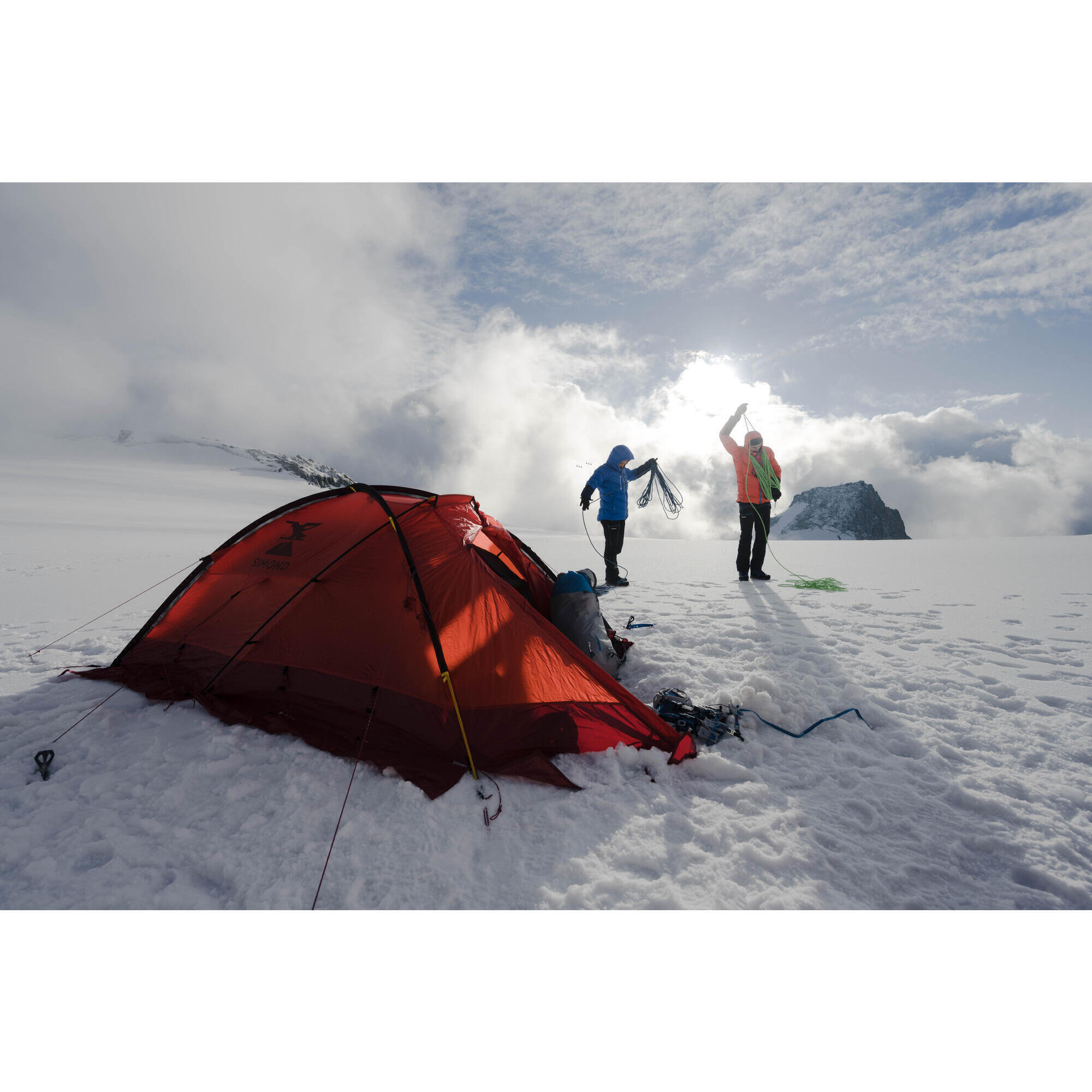 Men's mountaineering down jacket - MAKALU red 2/12