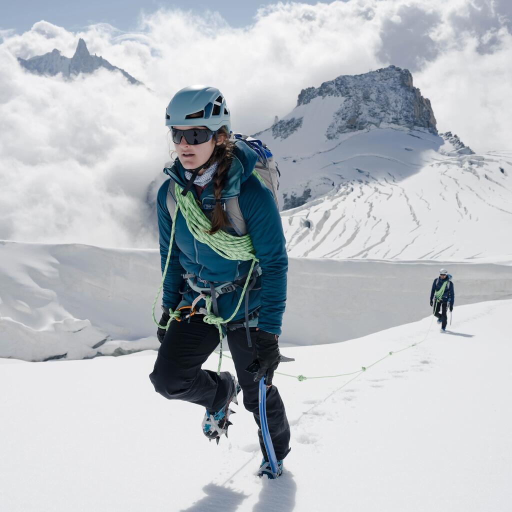 Dámska horolezecká bunda Alpinism zo syntetickej vaty tmavozelená