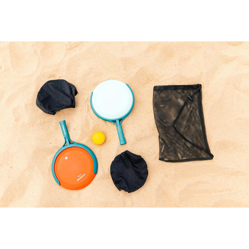 3-in-1-Spieleset Wurfscheiben/Beachtennisschläger/Ballfangnetze